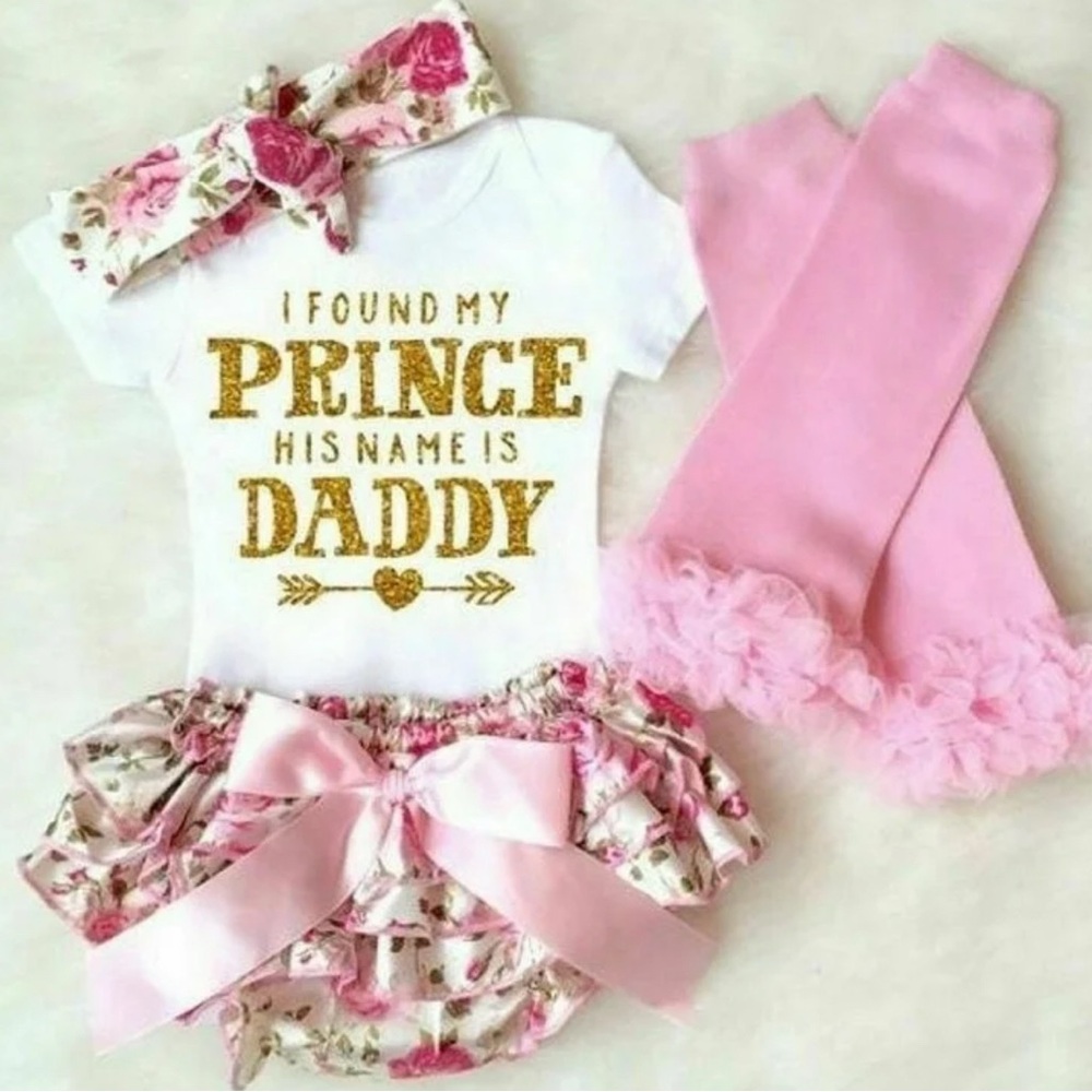 Little Girls Matching Outfit Set 4 piece NWTS flowers pink 9-12 months